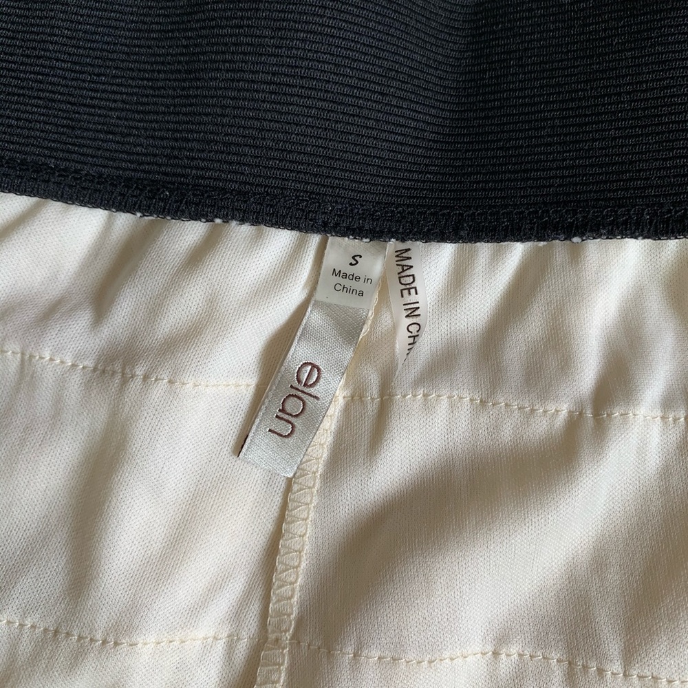 Elan Lace Crochet Shorts in Off White with Black - Picture 5 of 6